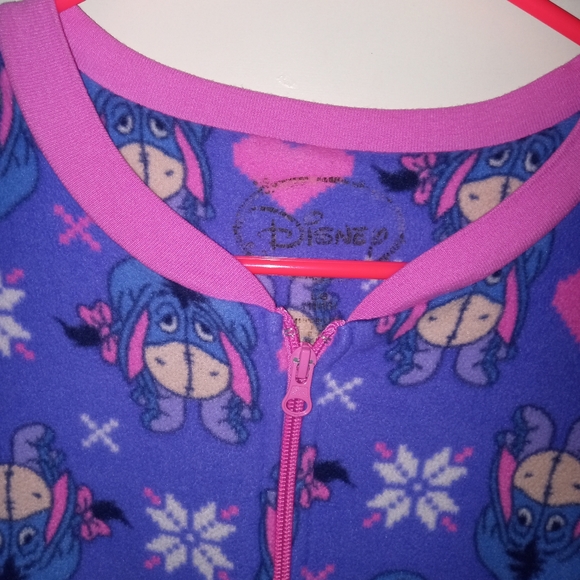 Disney Eeyore Fleece Footed Onesie Pajama, Purple, size L/G (11/13), used - Picture 3 of 7
